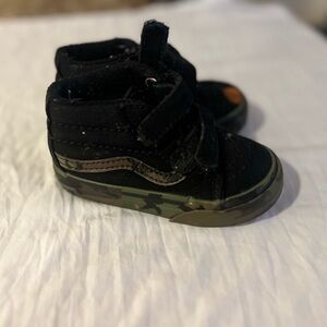 Vans Black and Camouflage Kids Sneakers